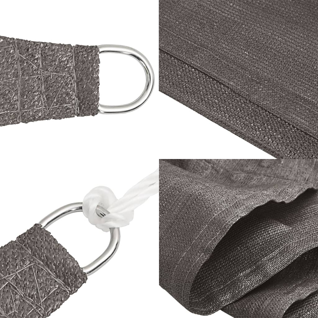 Schaduwdoek vierkant antraciet waterdoorlatend HDPE 160 g/m² detail 6