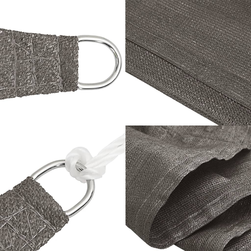 Schaduwdoek driehoekig antraciet waterdoorlatend HDPE 160 g/m² detail 6