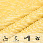 Schaduwdoek driehoekig beige waterdoorlatend HDPE 160 g/m² detail 4