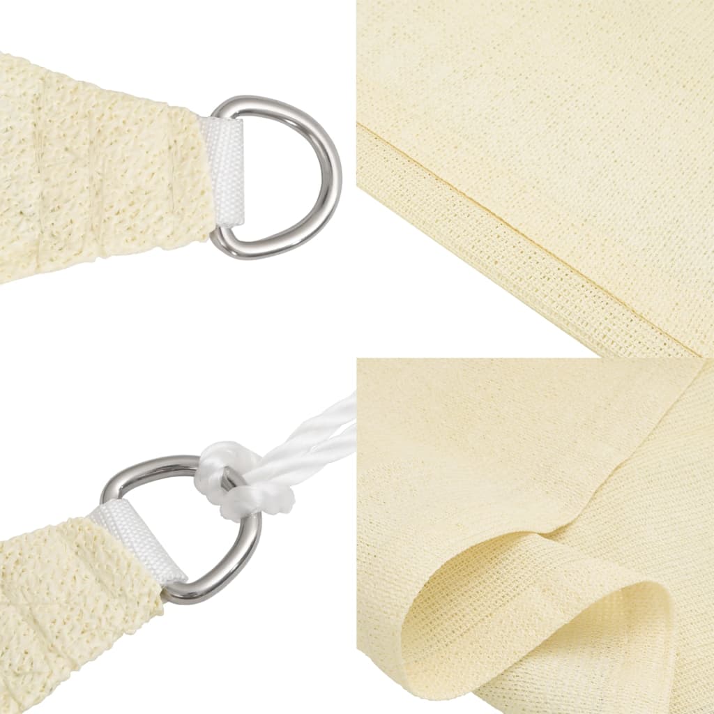 Schaduwdoek rechthoekig crème waterdoorlatend HDPE 160 g/m² detail 5