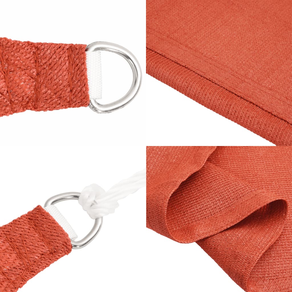 Schaduwdoek vierkant terracotta waterdoorlatend HDPE 160 g/m² detail 5