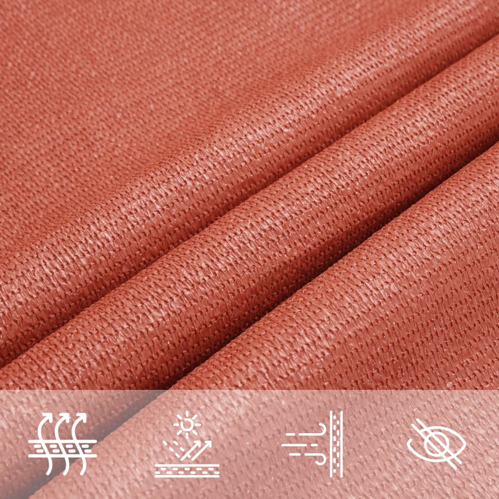 Schaduwdoek vierkant terracotta waterdoorlatend HDPE 160 g/m² detail 6