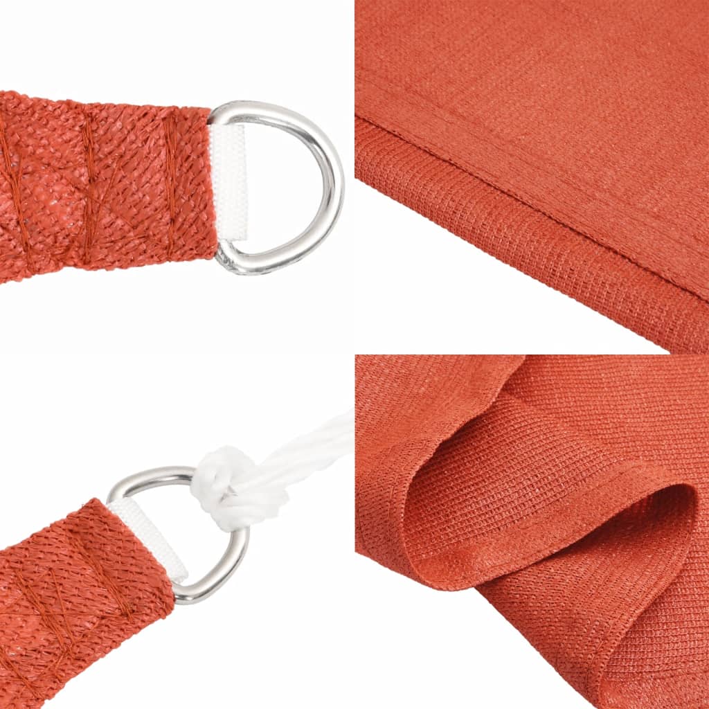 Schaduwdoek rechthoekig terracotta waterdoorlatend HDPE 160 g/m² detail 5