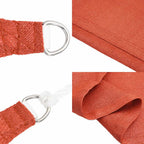 Schaduwdoek driehoekig terracotta waterdoorlatend HDPE 160 g/m² detail 5