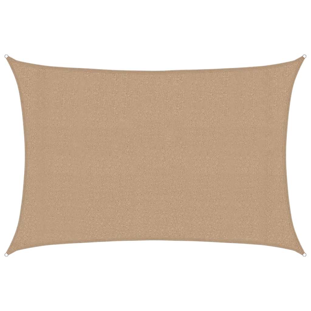 Schaduwdoek rechthoekig taupe waterdoorlatend HDPE 160 g/m²