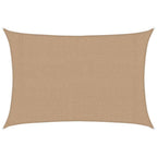 Schaduwdoek rechthoekig taupe waterdoorlatend HDPE 160 g/m²