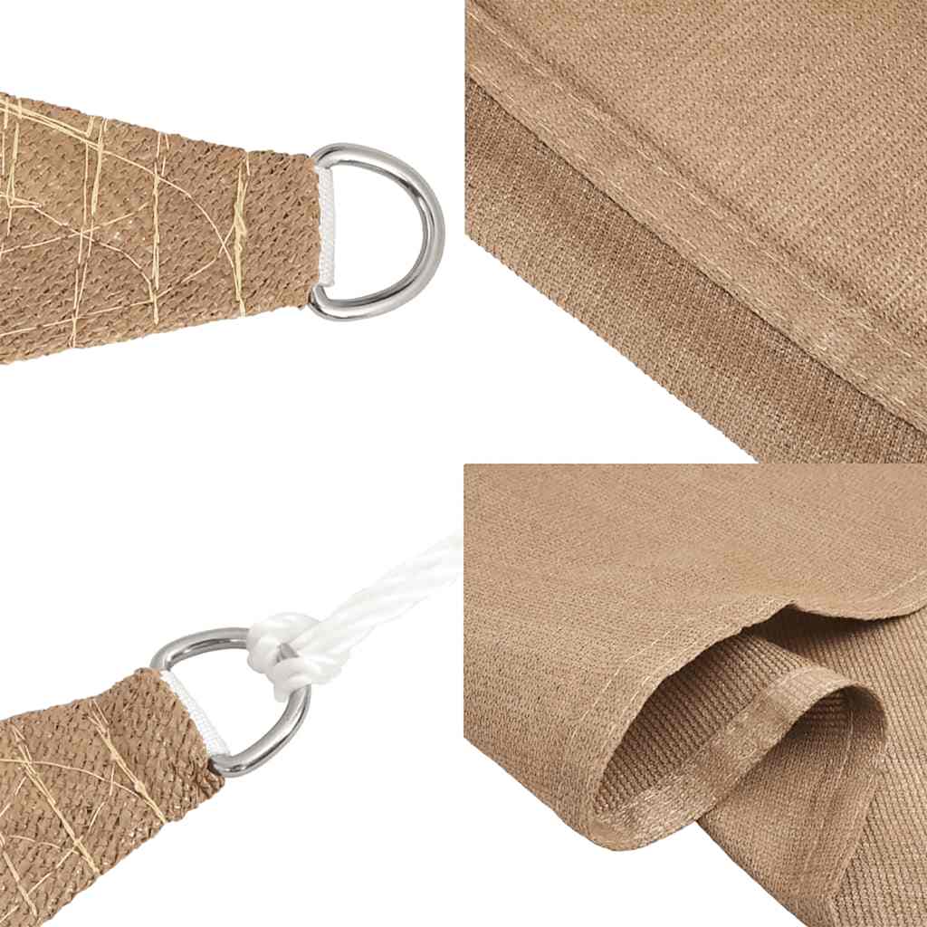 Schaduwdoek rechthoekig taupe waterdoorlatend HDPE 160 g/m² detail 5