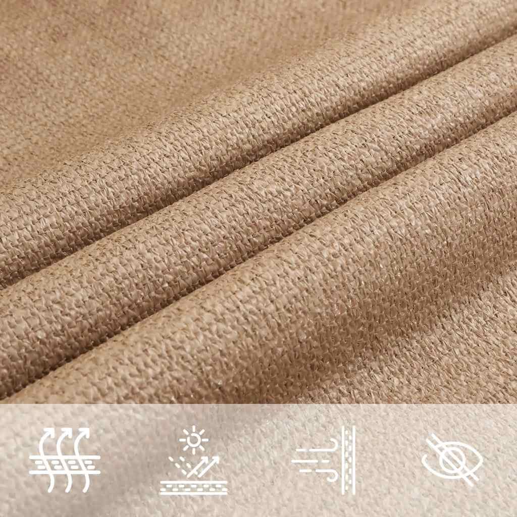 Schaduwdoek rechthoekig taupe waterdoorlatend HDPE 160 g/m² detail 6