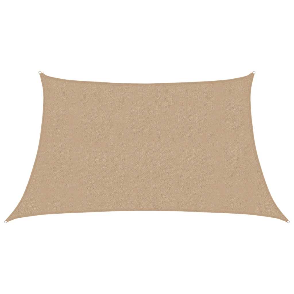 Taupe trapezium HDPE schaduwdoek detail 1