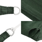 Schaduwdoek rechthoekig donkergroen waterdoorlatend HDPE 160 g/m² detail 6
