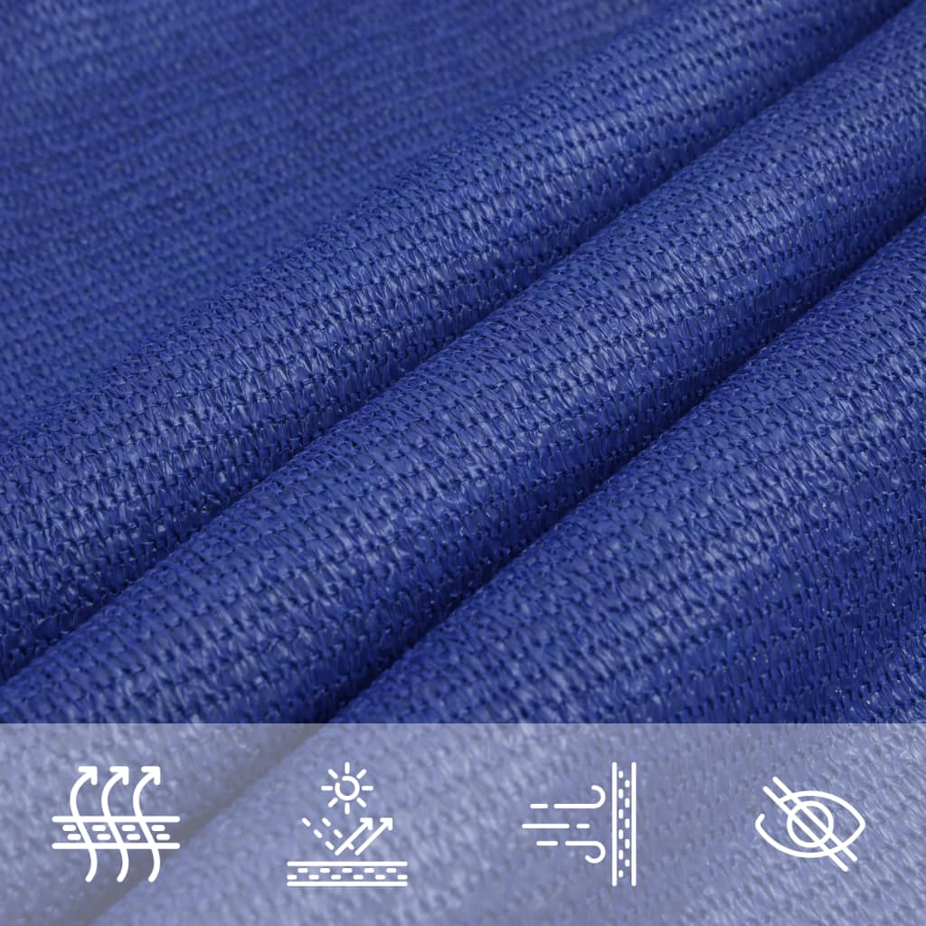 Schaduwdoek rechthoekig blauw waterdoorlatend HDPE 160 g/m² detail 4