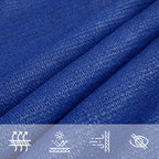 Schaduwdoek driehoekig blauw waterdoorlatend HDPE 160 g/m² detail 6