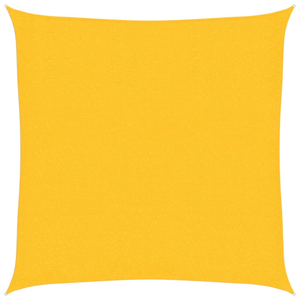 Schaduwdoek vierkant geel waterdoorlatend HDPE 160 g/m²