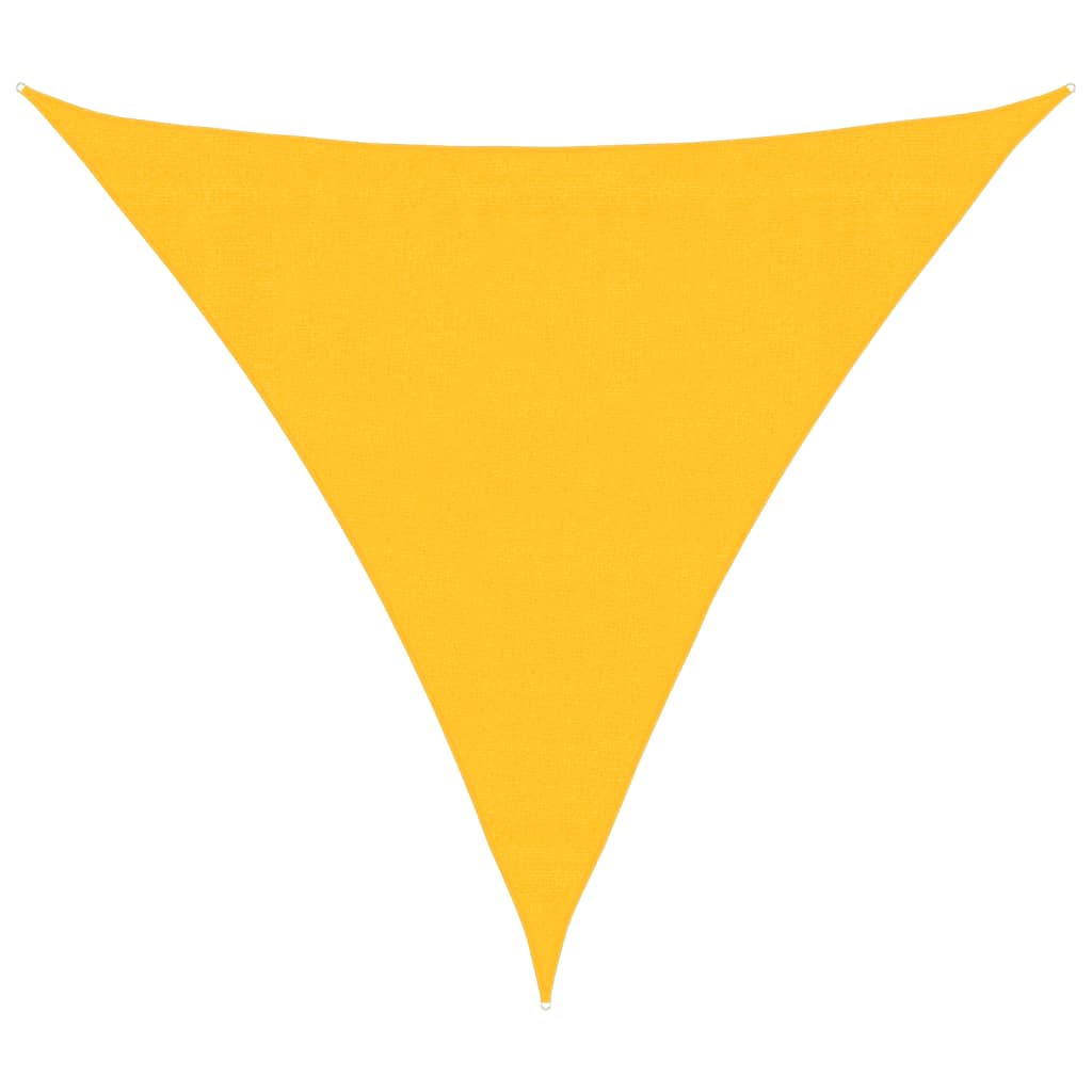 Schaduwdoek driehoekig geel waterdoorlatend HDPE 160 g/m²