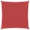Schaduwdoek vierkant rood waterdoorlatend HDPE 160 g/m²