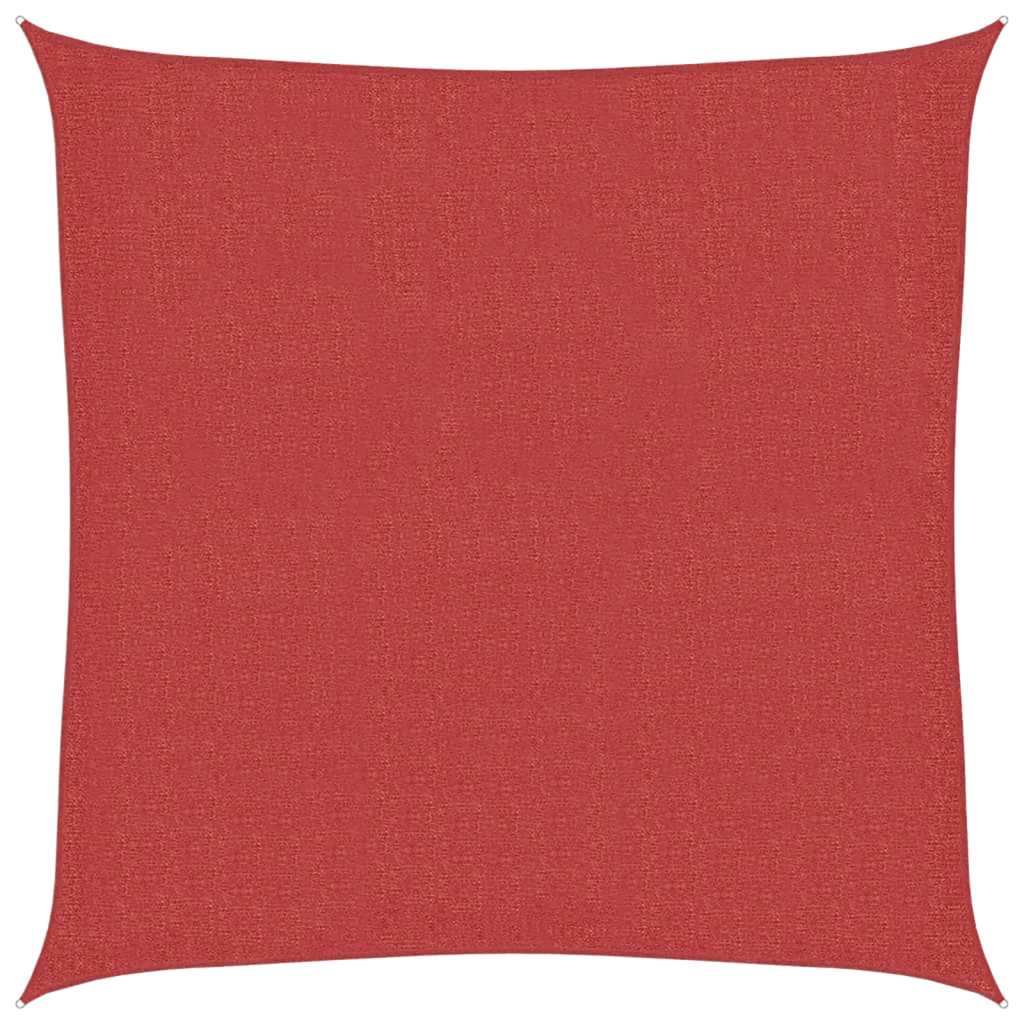 Schaduwdoek vierkant rood waterdoorlatend HDPE 160 g/m²