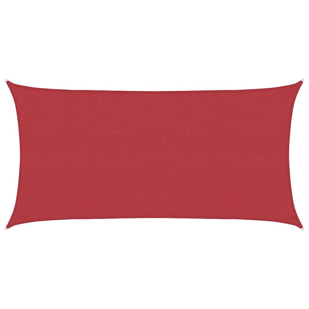 Schaduwdoek rechthoekig rood waterdoorlatend HDPE 160 g/m²