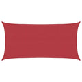Schaduwdoek rechthoekig rood waterdoorlatend HDPE 160 g/m²