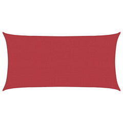 Schaduwdoek rechthoekig rood waterdoorlatend HDPE 160 g/m²
