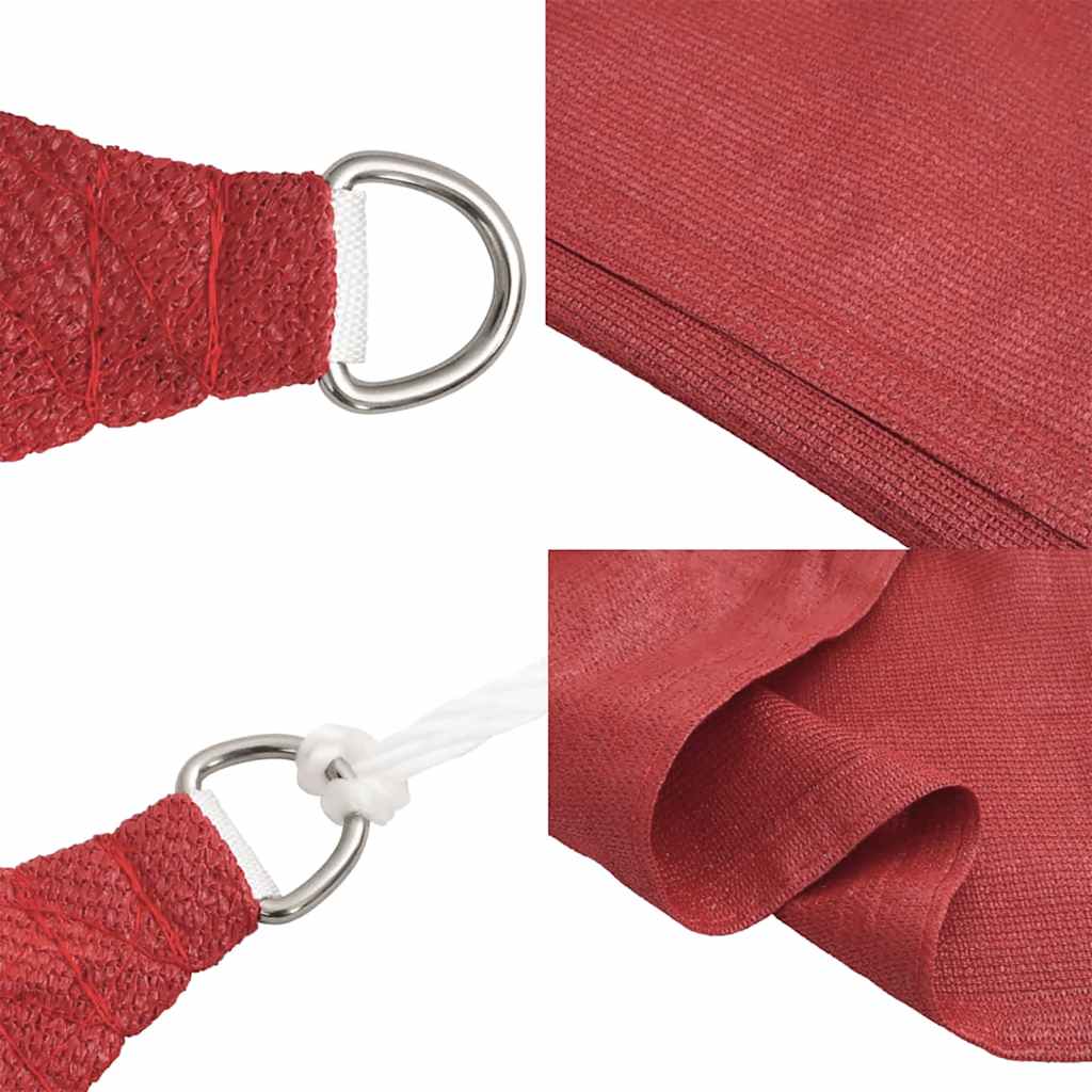 Schaduwdoek rechthoekig rood waterdoorlatend HDPE 160 g/m² detail 5