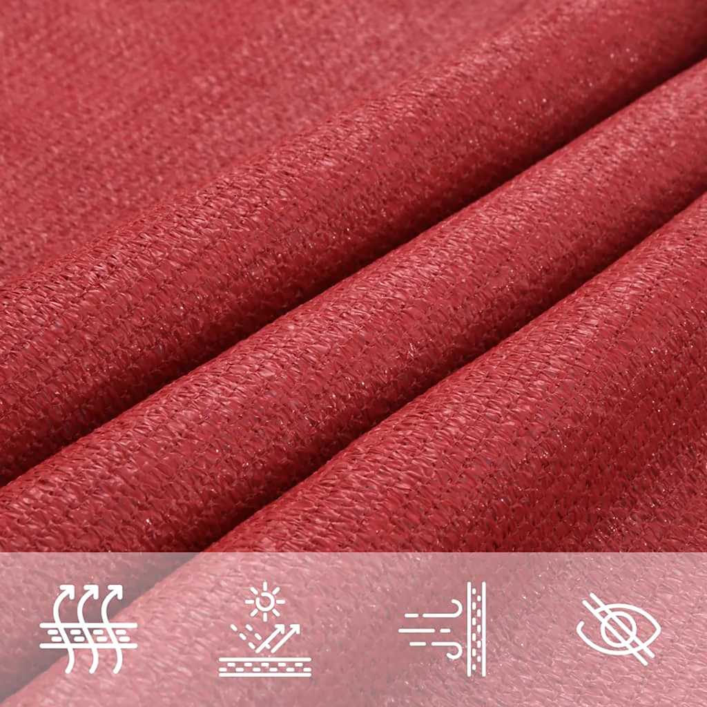 Schaduwdoek rechthoekig rood waterdoorlatend HDPE 160 g/m² detail 6