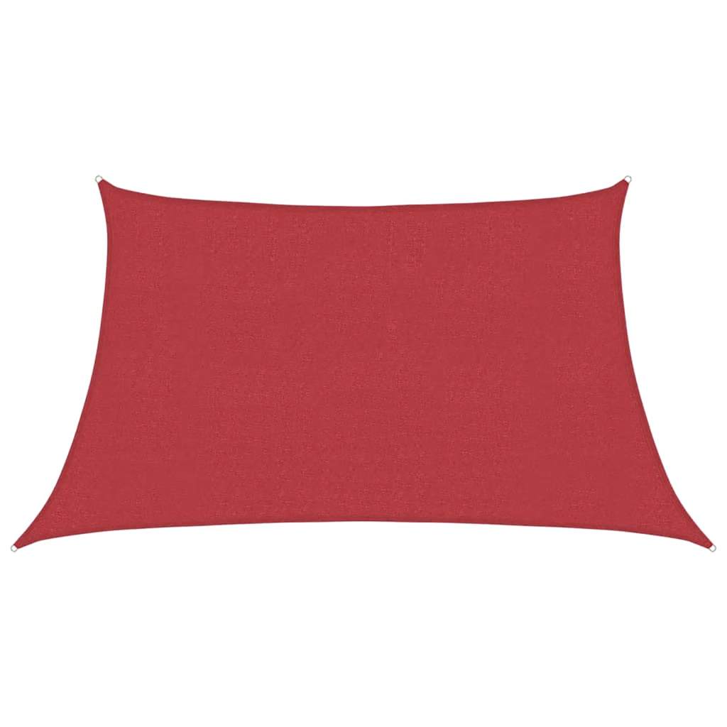 Rood trapezium HDPE schaduwdoek detail 1