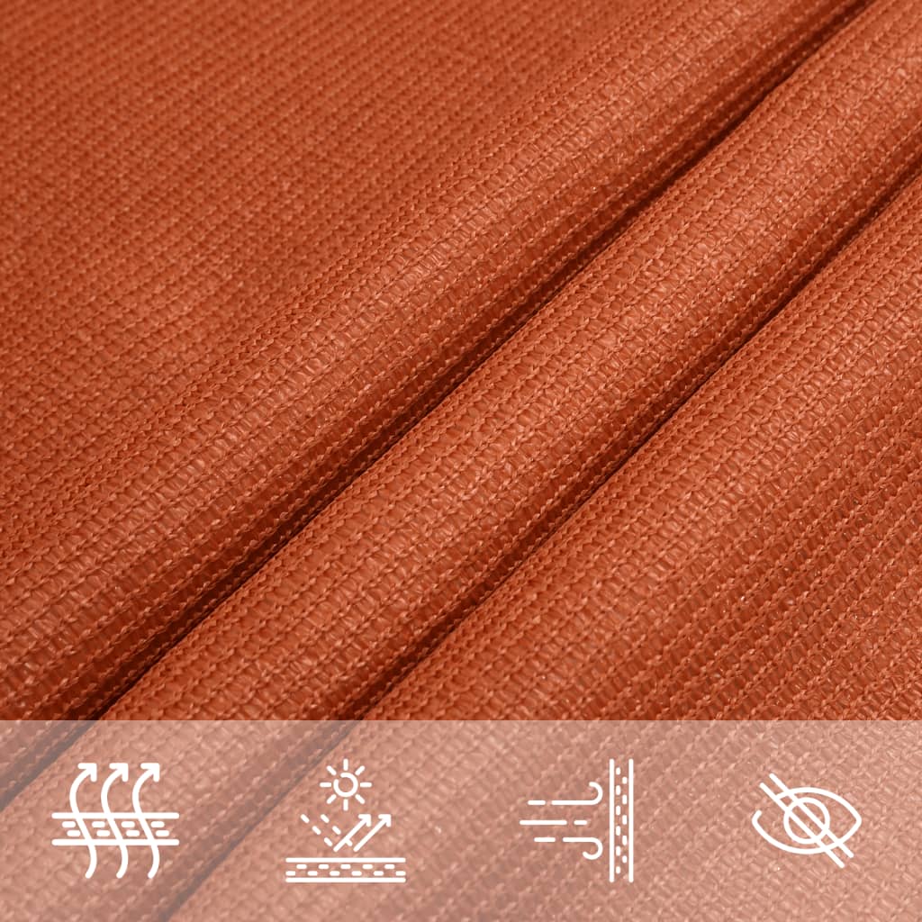 Schaduwdoek vierkant oranje waterdoorlatend HDPE 160 g/m² detail 4
