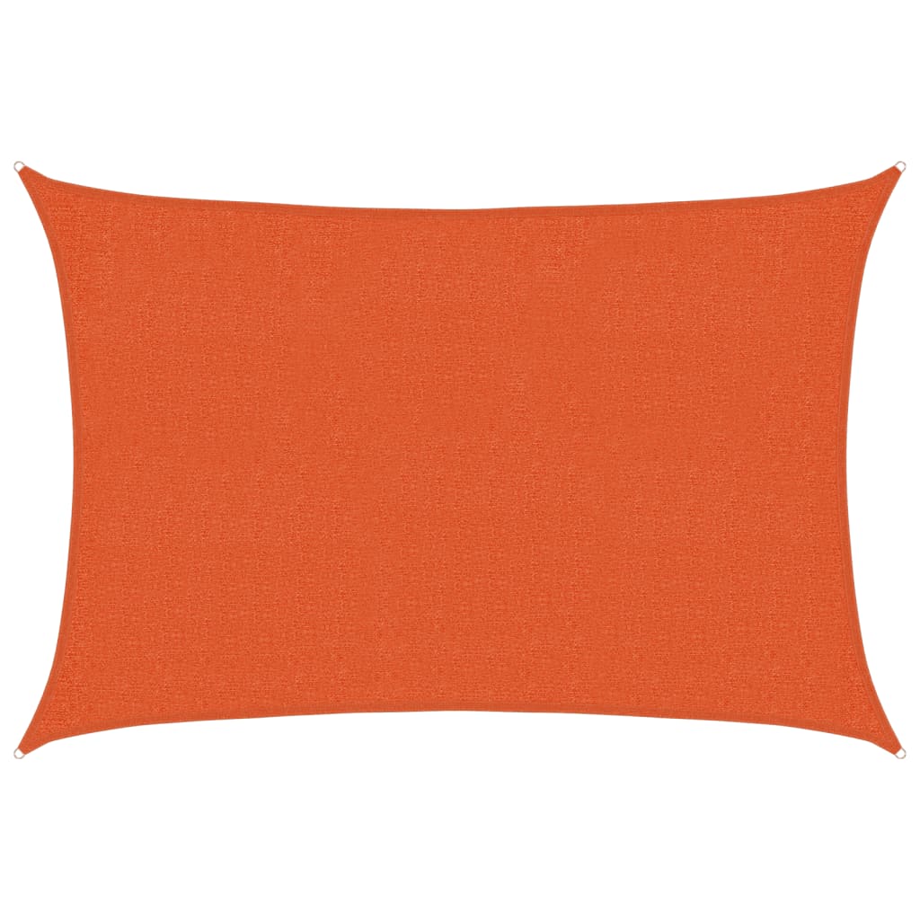Schaduwdoek rechthoekig oranje waterdoorlatend HDPE 160 g/m²