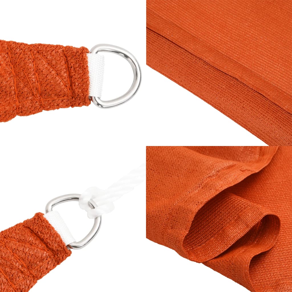 Schaduwdoek rechthoekig oranje waterdoorlatend HDPE 160 g/m² detail 6