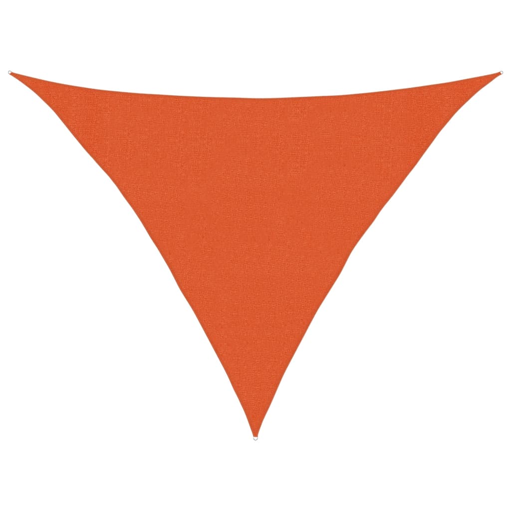 Schaduwdoek driehoekig oranje waterdoorlatend HDPE 160 g/m²