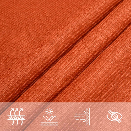 Schaduwdoek driehoekig oranje waterdoorlatend HDPE 160 g/m² detail 4