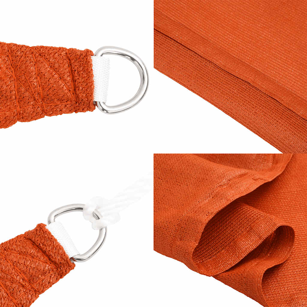 Schaduwdoek trapezium oranje waterdoorlatend HDPE 160 g/m² detail 6