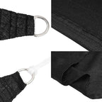Schaduwdoek driehoekig zwart waterdoorlatend HDPE 160 g/m² detail 5