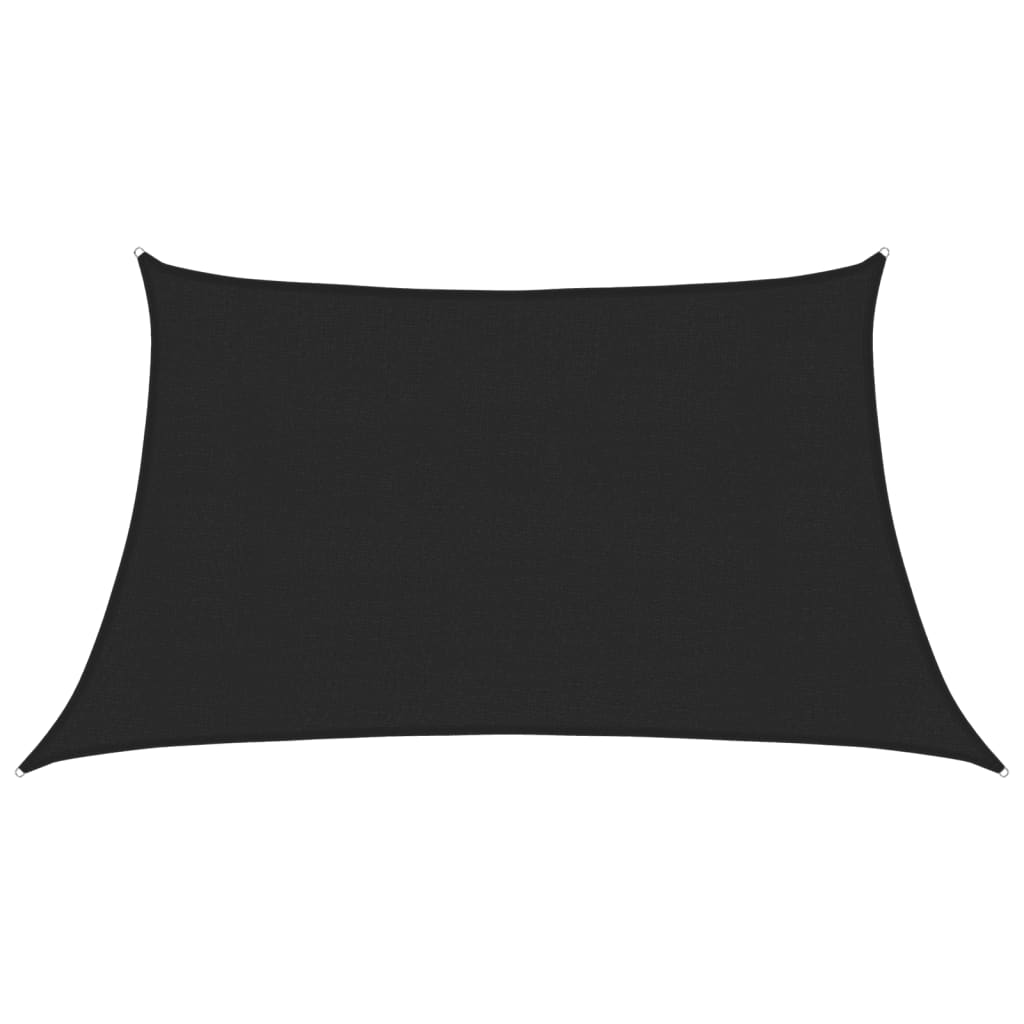 Zwart trapezium HDPE schaduwdoek detail 1