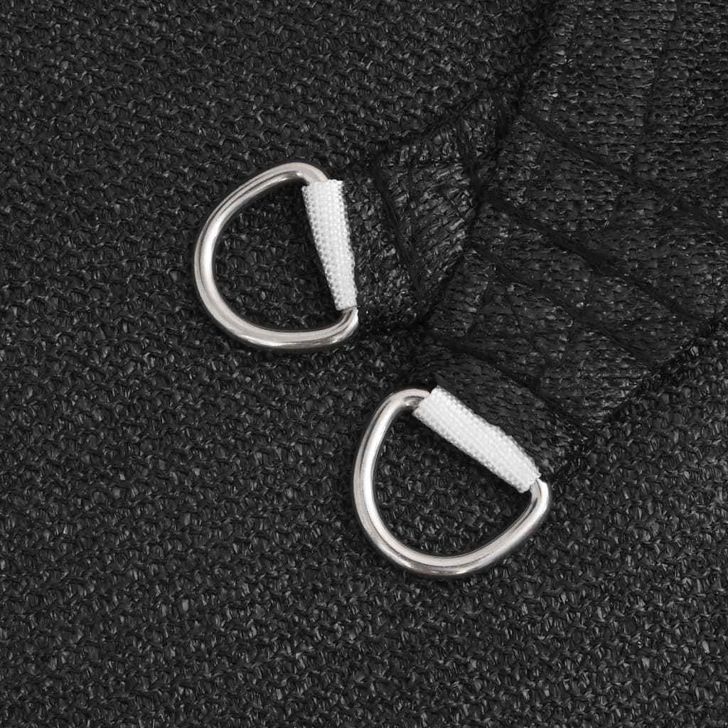Zwart trapezium HDPE schaduwdoek detail 4