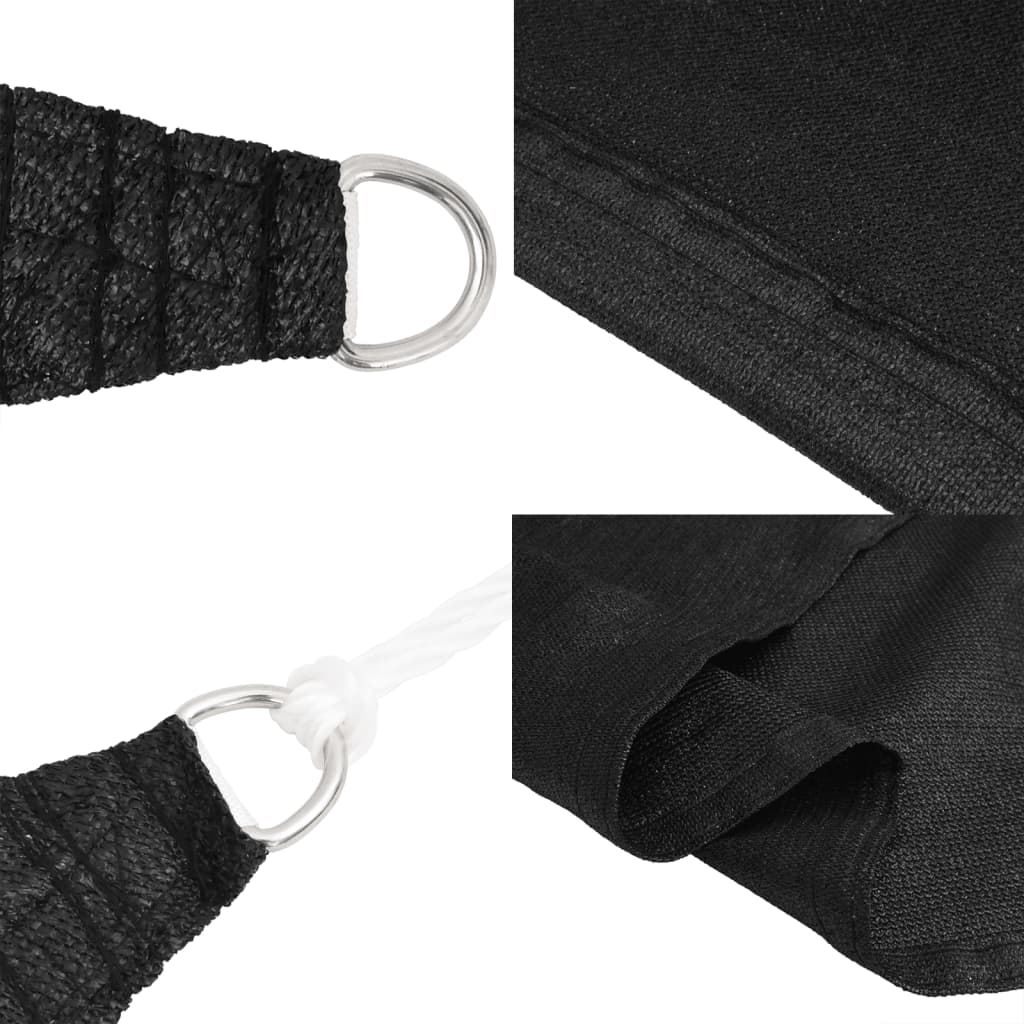 Zwart trapezium HDPE schaduwdoek detail 5