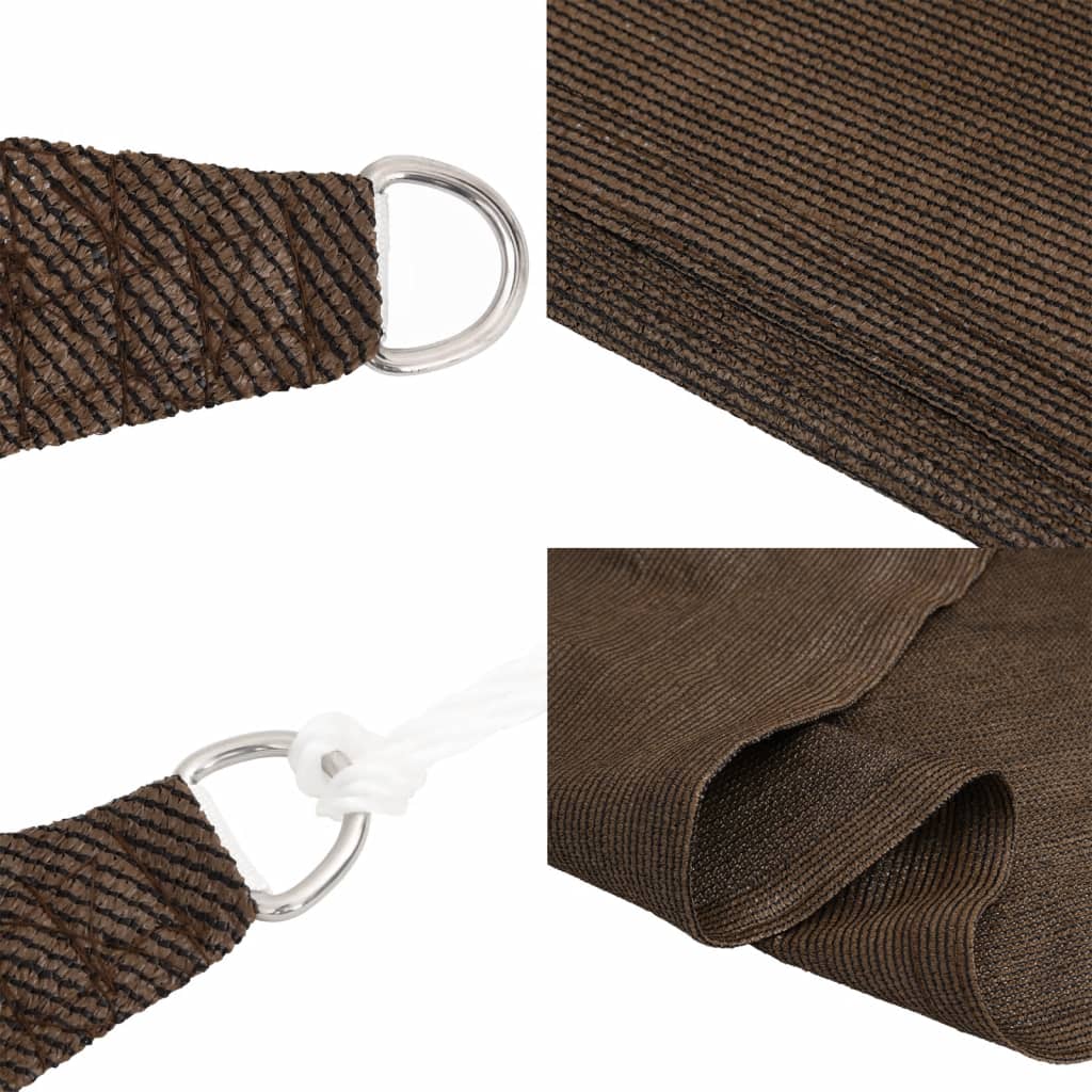 Schaduwdoek rechthoekig bruin waterdoorlatend HDPE 160 g/m² detail 5