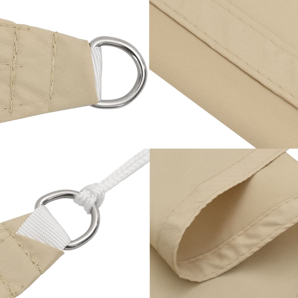 Schaduwdoek rechthoekig beige waterdicht oxford stof detail 6