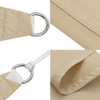 Schaduwdoek rechthoekig beige waterdicht oxford stof detail 6