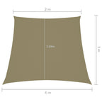 Schaduwdoek trapezium 2/4x3 meter beige