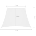 Schaduwdoek trapezium 2/4x3 meter wit