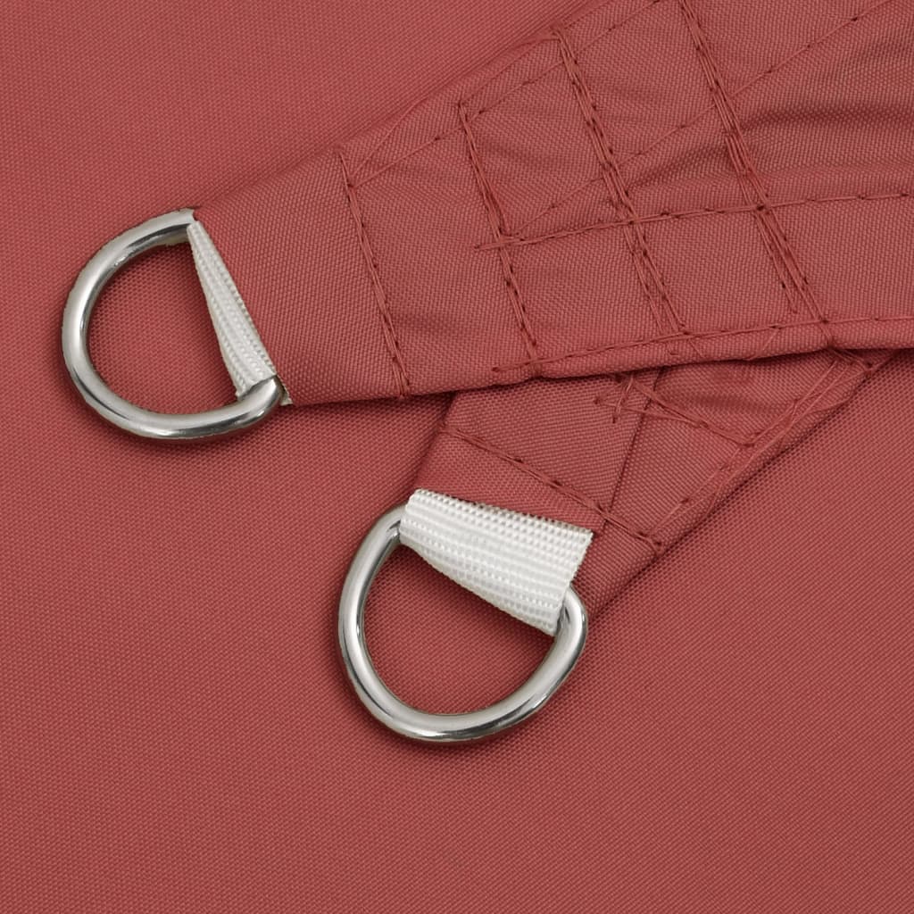 Schaduwdoek driehoekig terracotta waterdicht oxford stof detail 4