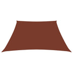 Schaduwdoek trapezium terracotta waterdicht oxford stof detail 1