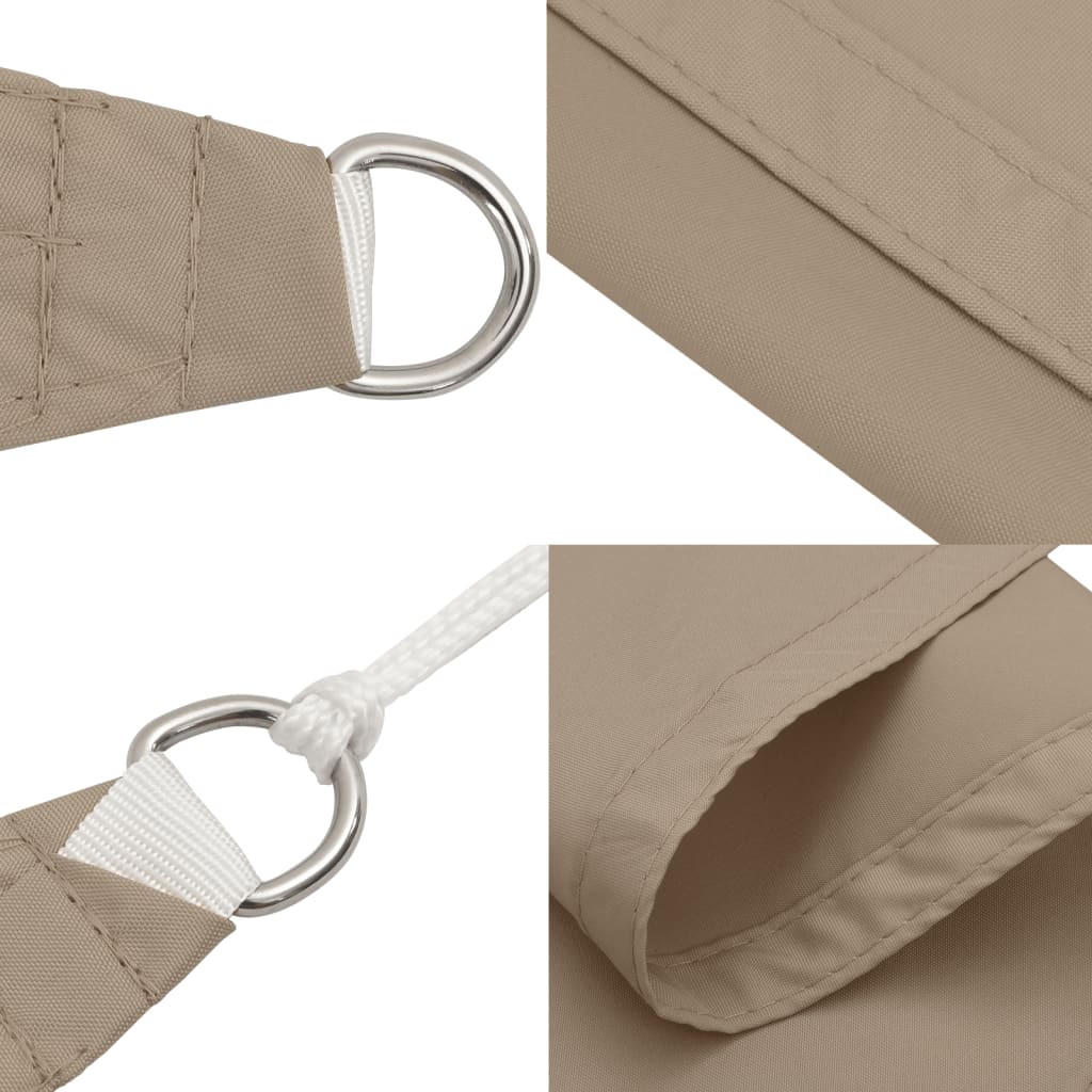 Schaduwdoek vierkant taupe waterdicht oxford stof detail 5