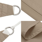 Schaduwdoek vierkant taupe waterdicht oxford stof detail 5