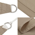 Schaduwdoek driehoekig taupe waterdicht oxford stof detail 6