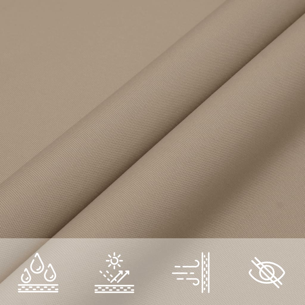 Schaduwdoek driehoekig taupe waterdicht oxford stof detail 7