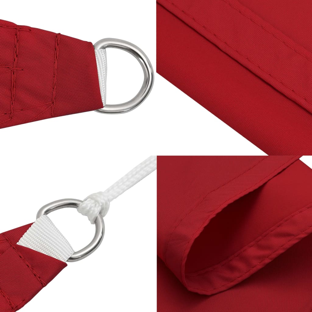 Schaduwdoek vierkant rood waterdicht oxford stof detail 5