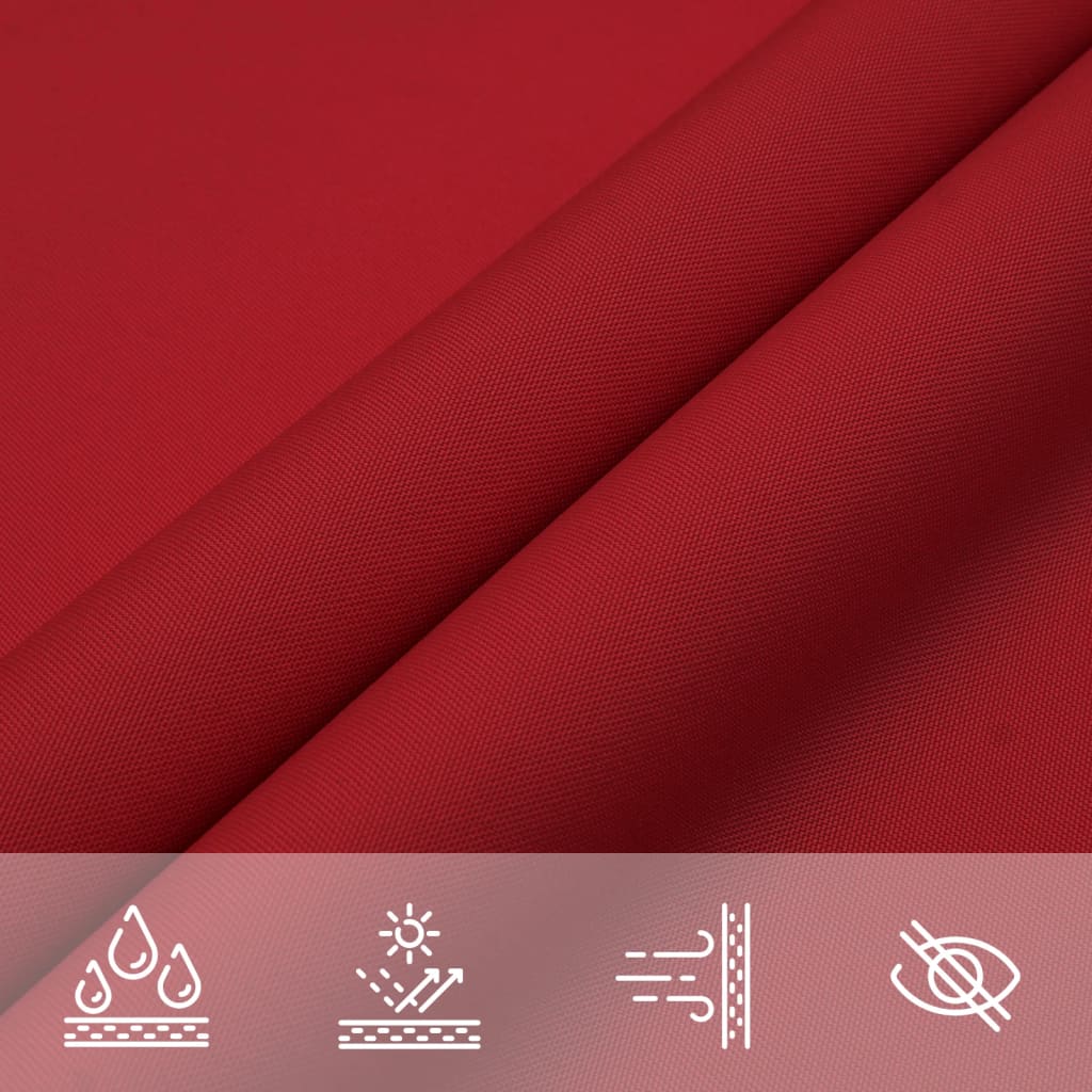 Schaduwdoek driehoekig rood waterdicht oxford stof detail 6