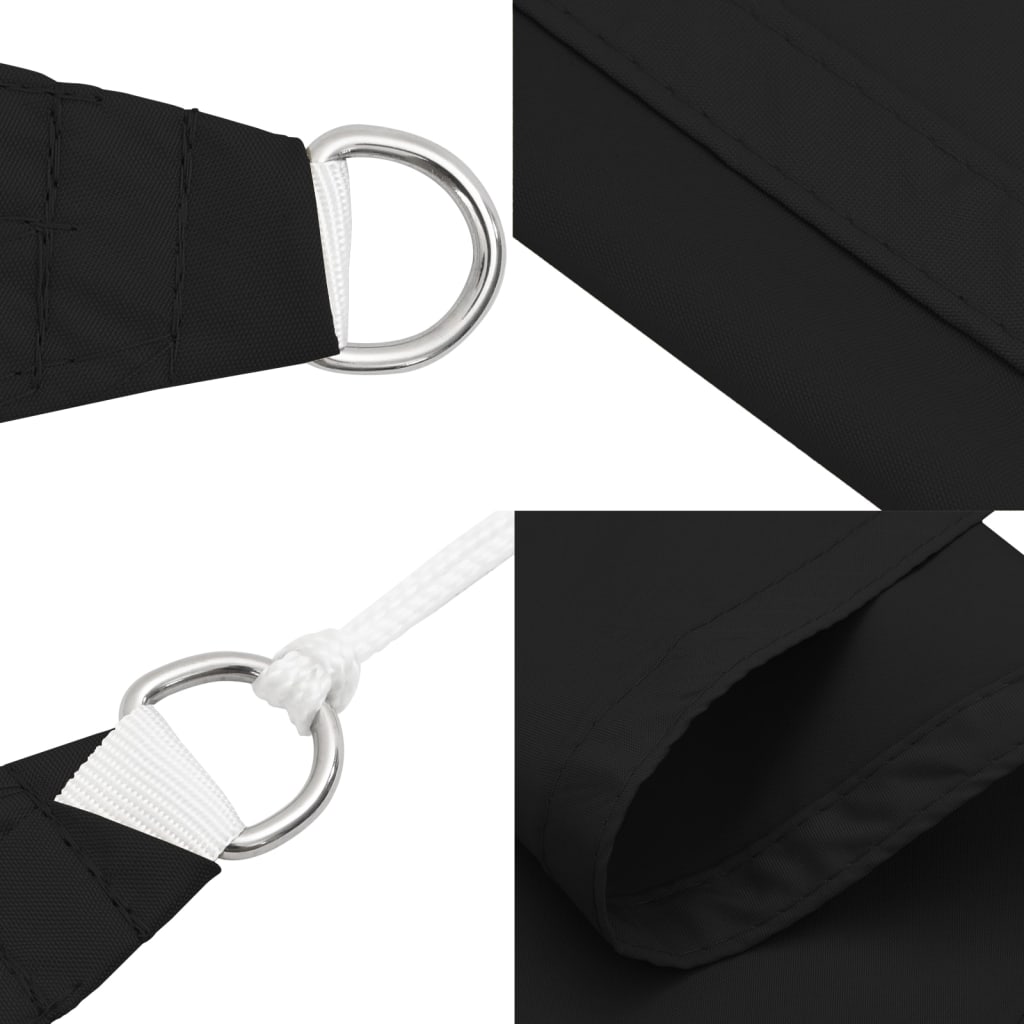Schaduwdoek rechthoekig zwart waterdicht oxford stof detail 6